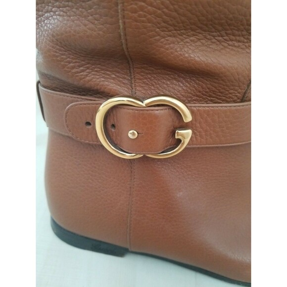 GUCCI Leather Riding Boots Side buckle Brown Sz 37.5 US 6.5 SEE PICTURES USED - Picture 7 of 12